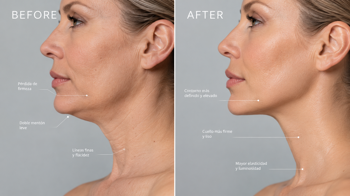 ANCE+ Dispositivo facial y cuello LED con EMS y masaje