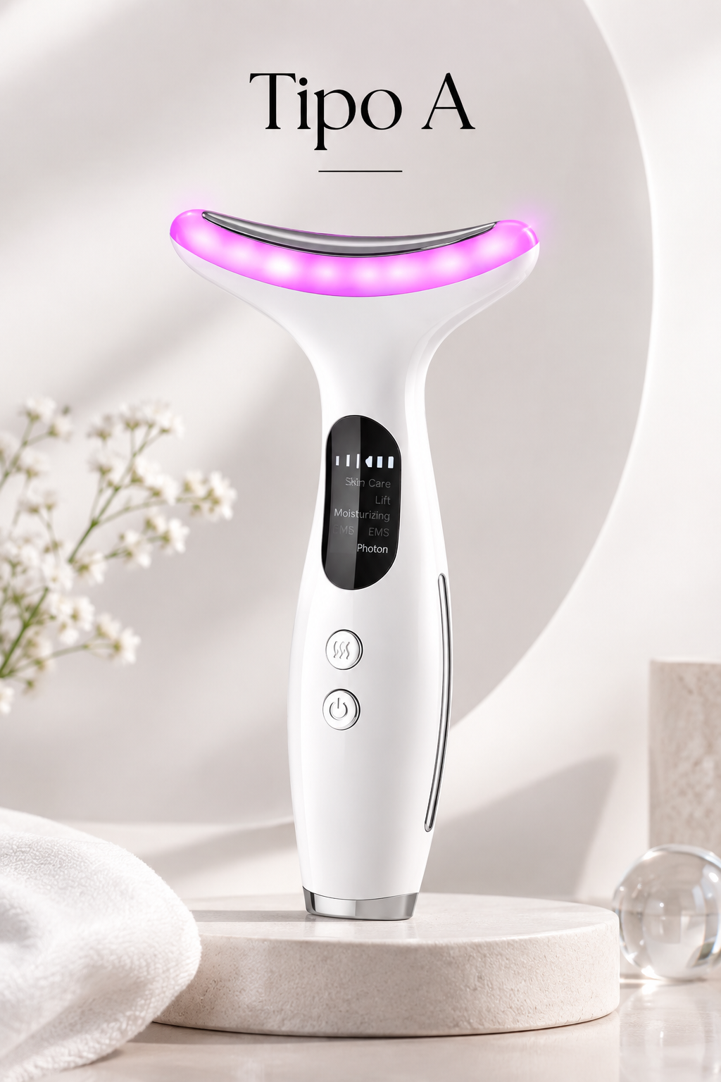 ANCE+ Dispositivo facial y cuello LED con EMS y masaje